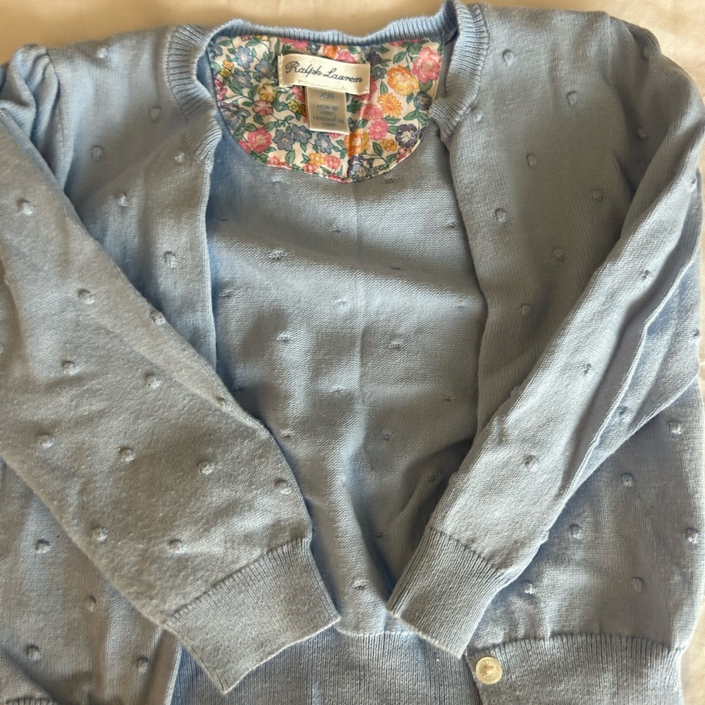 Ralph Lauren Light Blue Cardigan 24 months
